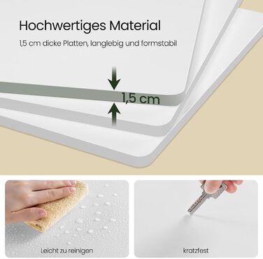 Обертова книжкова полиця EUGAD 4 рівня, 360°, МДФ, біла, 39,5x128x39,5 см, для дому та офісу
