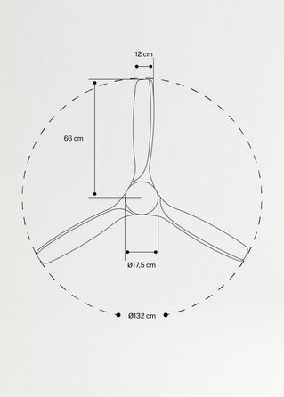 Стельовий вентилятор CREATE WINDCUP з пультом, світлом та дерев'яними лопатями, 132 см, 40W, DC-мотор, 6 швидкостей, літній/зимовий режим, чорний