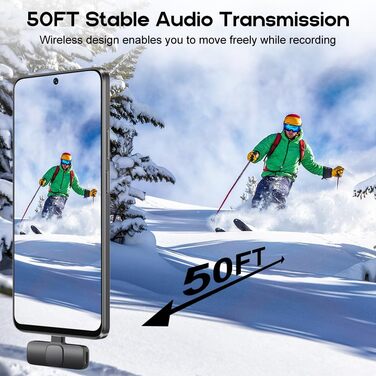 Бездротові кліп-мікрофони для iPhone/Android/комп'ютера/iPad - 2 шт. з шумозаглушенням для відеозйомки, Vlogging, TikTok, YouTube, Plug-and-Play