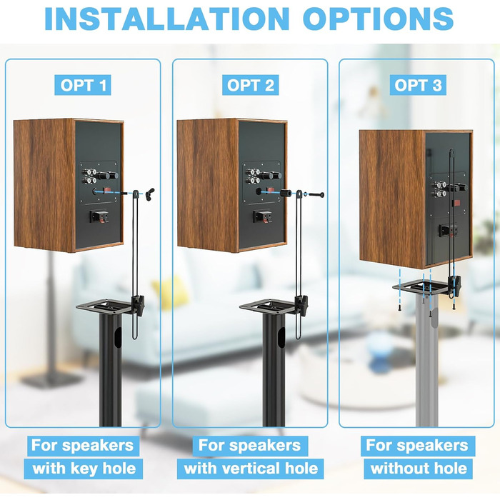 Підставка для акустики 5Rcom з кабелепроводом, регульована висота, для саундбарів та студійних моніторів, 5 кг вантажопідйомність
