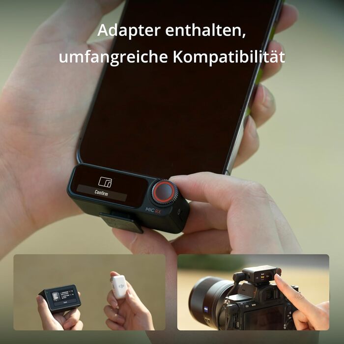 Беспроводной петличный микрофон DJI Mic 2 (1 передатчик + 1 приемник) с Bluetooth, шумоподавлением, 48 кГц/32-bit Float, дальность 250 м - для камеры, телефона, видеоблога