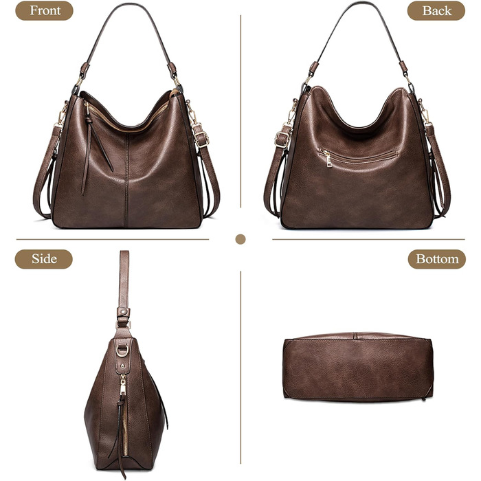 Сумка жіноча шопер велика елегантна через плече, PU-шкіра, замок, з кишенею, колір кава