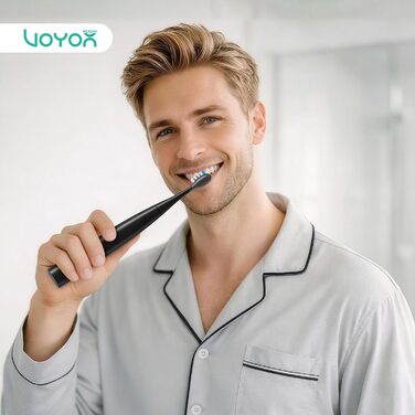 Електрична звукова зубна щітка Ultraschall ET110 (Чорна) - 41000 VPM, 70 днів роботи, 6 насадок, таймер, IPX7