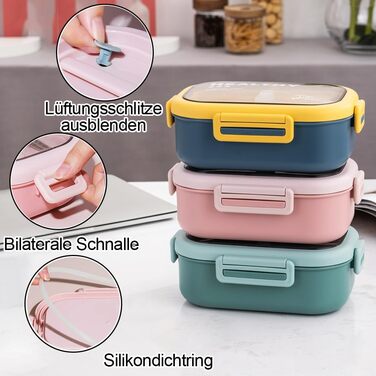 Ланчбокс Lille Home з нержавіючої сталі з 2 відділеннями, 850 мл, витокостійкий, з сумкою та столовими приборами, BPA-free, рожевий