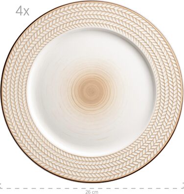 MÄSER Serie Prospero: 8-Piece Premium Tafelservice для 4 осіб (Gastronomie-Qualität), Білий, Durable Porzellan