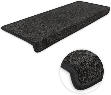 Сходинкові килимки Metzker Monza, антрацит, 15 шт. - захист сходів, килимки для сходів