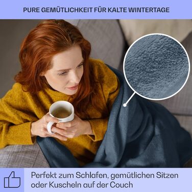 Електрична ковдра Klarstein XL з підігрівом, 120 Вт, з автовимкненням, 180x130 см, антрацит