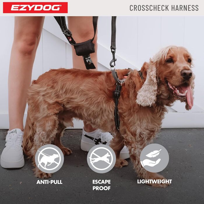 Шлейка для собак EzyDog Crosscheck - безпечна та регульована, для малих, середніх та великих собак, зелена