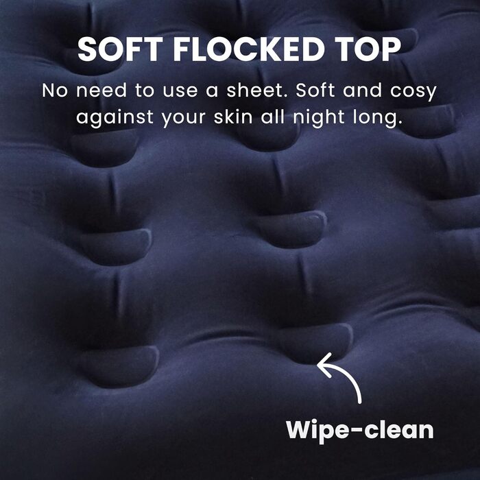 Надувне двомісне кемпінгове ліжко Green Haven – водонепроникна повітряна матрац, швидко надувається, для кемпінгу та гостей, темно-синій