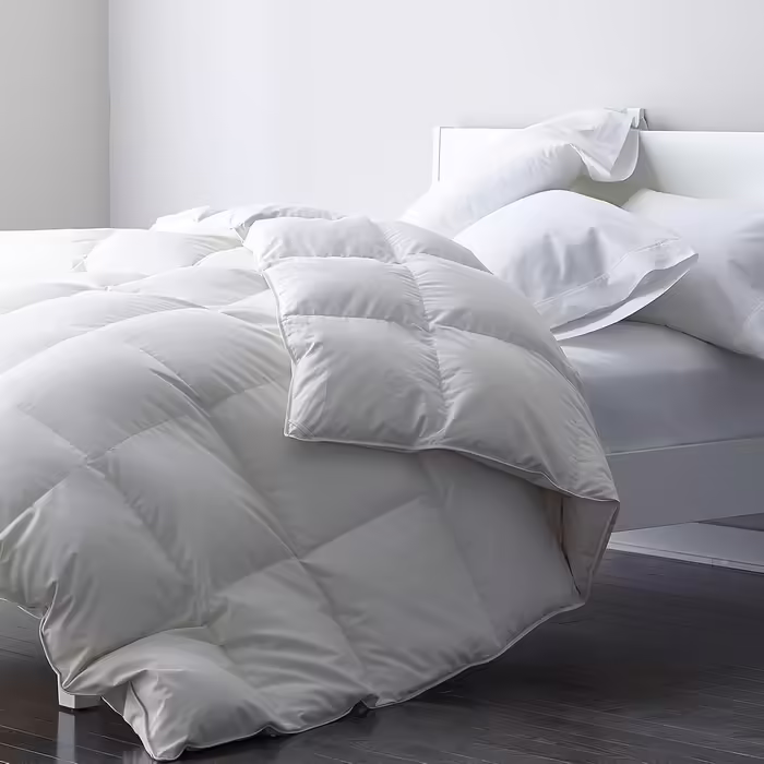 Літня ковдра DWR 220x240 см, легка пухова та пір’яна ковдра з 100% бавовни, дихаюча, стьобана, сертифікат Öko-Tex, біла, King Size