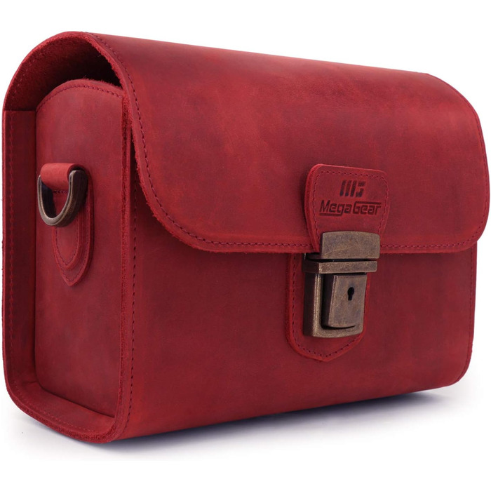 Чохол для камери MegaGear Pebble з натуральної шкіри для беззеркальних, моментальних та DSLR камер (Бургунді)