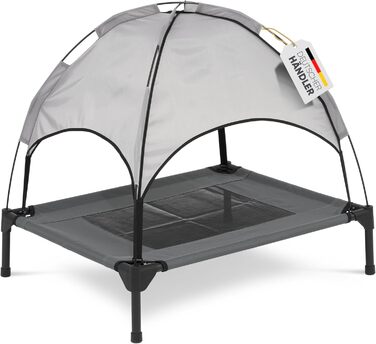 Підвищене лежак для собак з дахом, XL, 122x91x23/114 см, сірий, 520084 (L 76 x B 76 x H 18 см)