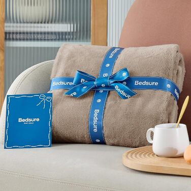 М'яка ковдра BEDSURE з флісу - тепла зимова ковдра, ковдра на диван XXL, велика ковдра для дому та відпочинку 220x240 см, ковдра на диван (Світло-коричневий, 150 x 200 см)