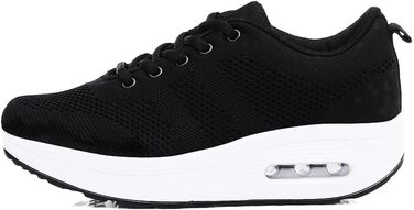 Кросівки жіночі Sisttke Outdoor з платформою, чорні, розмір 38 EU. Легкі, дихаючі, для бігу та активного відпочинку