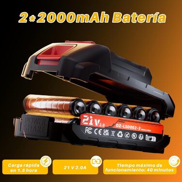 Акумуляторний шуруповерт 21V безщітковий, 2 акумулятори 2.0Ah, 70 Nm, 25+3 ступені крутного моменту, 2 швидкості, LED-ліхтик, патрон 10 мм, для ремонту та DIY