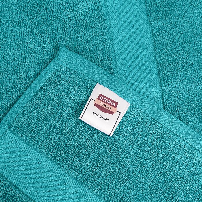 Набір банних рушників Utopia Towels 100% бавовна, 6 шт, 60x120 см, м'які та гігроскопічні рушники для душу та басейну (Бірюзовий)
