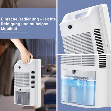 CITYBEE Електричний осушувач повітря - тихий осушувач з відведенням води, пульт дистанційного керування, таймер 24 год, автоматичне відтавання та UV-очищення. Підходить для підвалів та спалень. Потужність 2000 мл, білий.