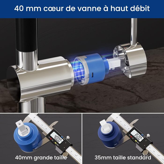 Змішувач для кухні CECIPA X203B чорного кольору з висувною насадкою, поворотний на 360°, з двома типами струменя, з нержавіючої сталі