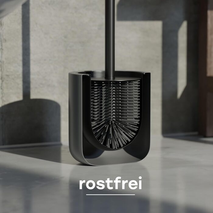 Набір для туалету SAVEGA: щітка для унітазу з нержавіючої сталі та силікону з антибактеріальною насадкою та тримачем (сірий)