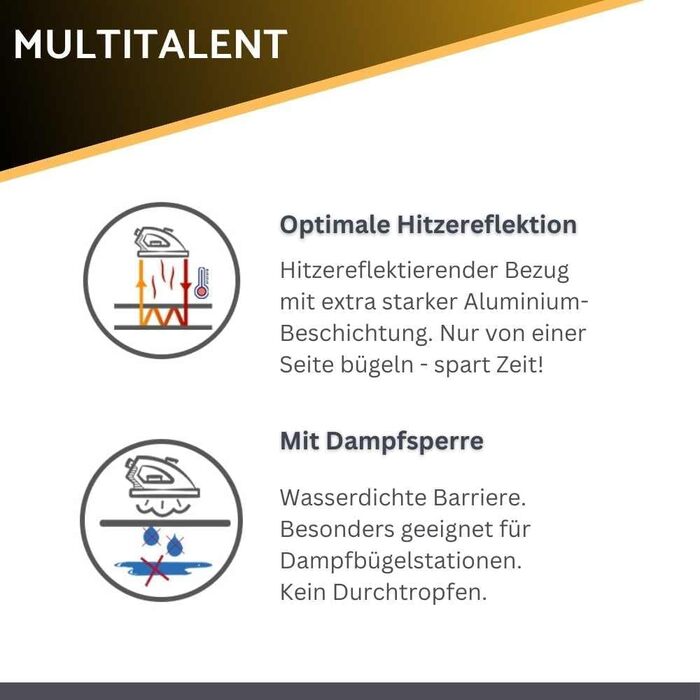 Чохол для прасувальної дошки 120x40 см - бавовна 100%, підходить для прасування з парою, екстра товста підкладка + фіксатор та натягувач (сірий/горошок, килимок для прасування)