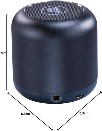 Портативна Bluetooth колонка Hama Drum 2.0, 3.5W, темно-синій, 7x6.3x6.3 см