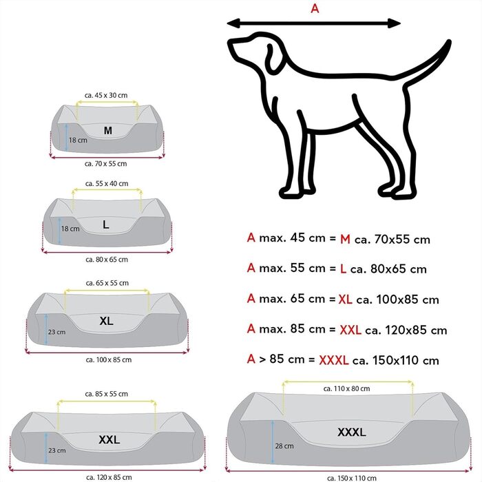 BedDog 2в1 лежанка для собак MAX Quattro, велике собаче гніздо з кордури, миється, з бортиком, диван для собак, для дому та вулиці, XL, Rock-Flow, сіро-антрацит, 100 x 85 x 23 см