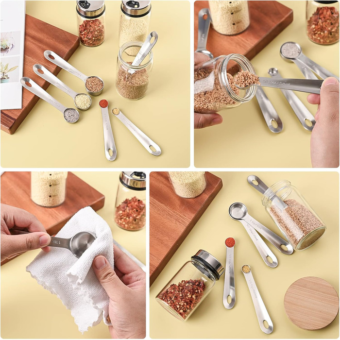 Smithcraft Measuring Cup and Spoon Set, Copper Measuring Cups and Spoons for Baking and Kitchen, Stainless Steel Measuring Cups and Spoons for Dry and Liquid Ingredients, Metal, 7 Measuring Cups and 6 Spoons