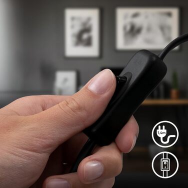 LED лампа BRILONER з сенсорним керуванням, регульована яскравість, поворотна, для дому, офісу, читання, 32,5x13x40 см, чорна