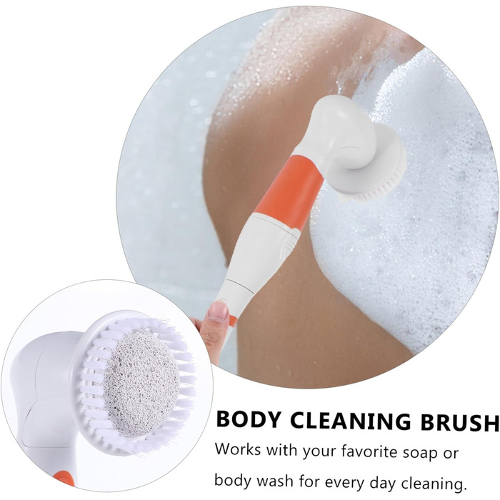 1Satz Multifunctional Electric Bath Brush Shower Massage Brush for Back Care, Long Handle, No Battery, Random Color Selection