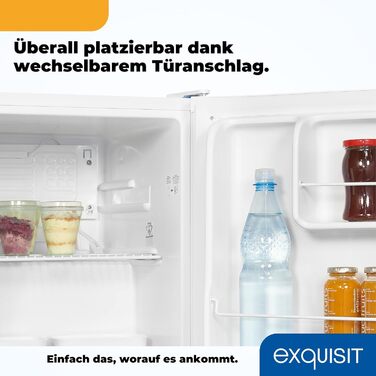 Exquisit KB505-V-040E: Міні-холодильник Exquisit 40л, білий, ширина 45 см, висота 51 см, двері відкидні, без морозильної камери