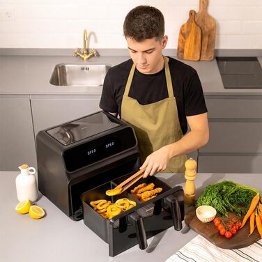 Фритюрниця Cecotec Cecofry Advance 9000 Window 9л, 2200 Вт, подвійна зона, з оглядовим вікном, чорна