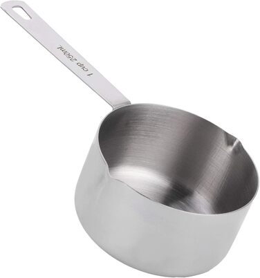 FBHappiness Stainless Steel 304 Measuring Cup, Metal Measuring Spoons, Baking Measuring Spoons with Scale, Cake Measuring Spoons for Kitchen, Household Scale (Size: 1/3 Cup 80 ml) (1 Cup 250 ml)