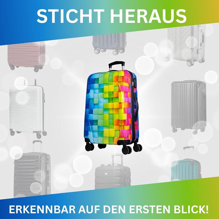 Валіза NOWI з жорстким корпусом, середнього розміру, 68L, 8 коліс, 360°, ABS, з кодовим замком та телескопічною ручкою – для подорожей, ручної поклажі, середній розмір, Trolley