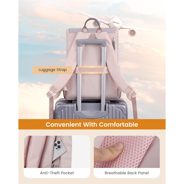 LOVEVOOK Рюкзак для підліток, дівчаток, водонепроникний, з відділенням для ноутбука 15.6