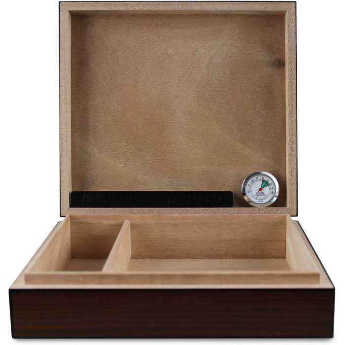 Вологостійкий вологомір Egoist Premium для сигар: дерев'яний Humidor на 5 сигар з системою зволоження та гігрометром (чорний)