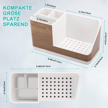 Тримач для зубних щіток у ванну кімнату: органайзер з отвором для стоку, для електричних щіток, знімний, дерев'яний