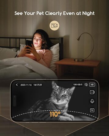 Автоматичне годування для котів та собак Faroro WiFi з камерою 3MP, нічне бачення, 4L, двосторонній зв'язок, керування через APP, розпізнавання руху