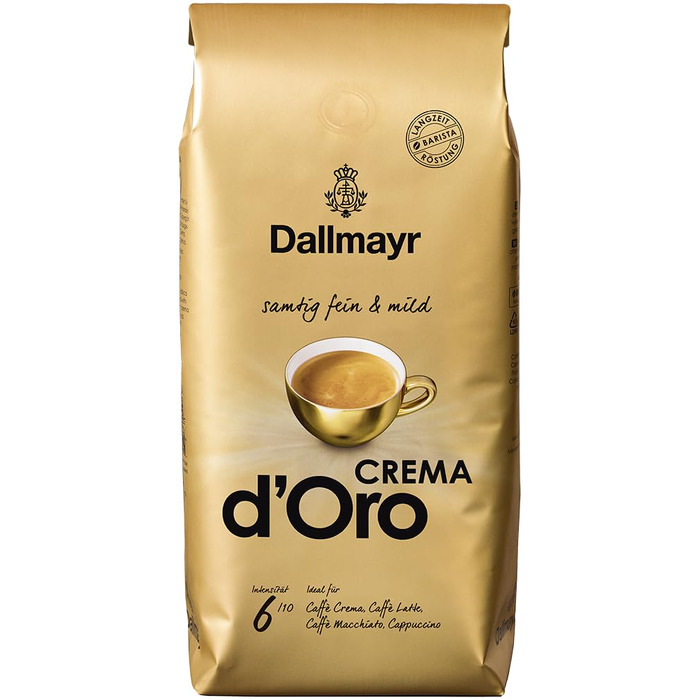 Кава в зернах Dallmayr Crema D'Oro Medium Roast, карамельний смак, 1 кг
