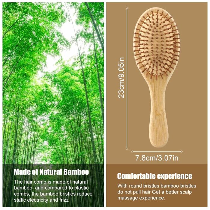 Набір дерев'яних гребінців з бамбука (3 шт.) - для чоловіків, жінок та дітей, для густого та тонкого волосся