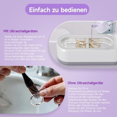 Ультразвукова очищувачка для окулярів та ювелірних виробів 350мл, 46 кГц, фіолетовий