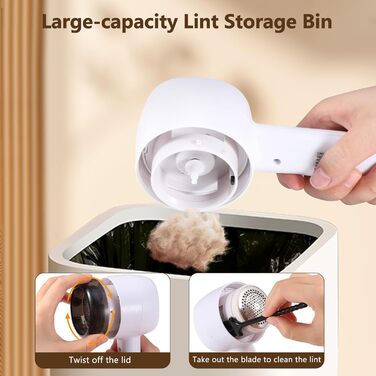 Електричний видалення ворсу Blendura - бездротовий триммер для одягу з 6 лезами, 3 рівня та LED-дисплеєм