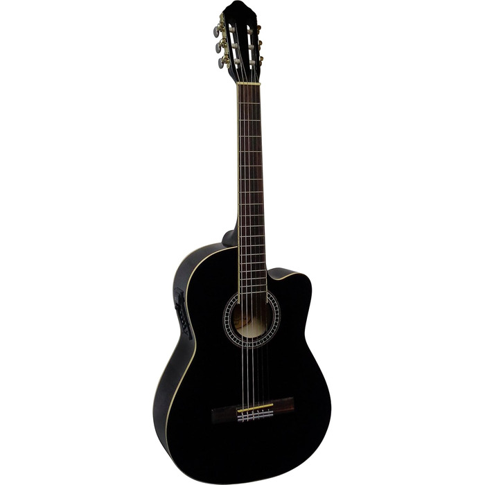 Класична гітара з підсилювачем та еквалайзером, чорна, комплект CK111: гітара, чохол, струни, медіатор, тюнер