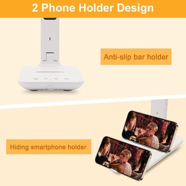 LED настільна лампа з бездротовою зарядкою та USB-портом, диммування, годинник, 3 режими освітлення, Tx26cwhite-eu