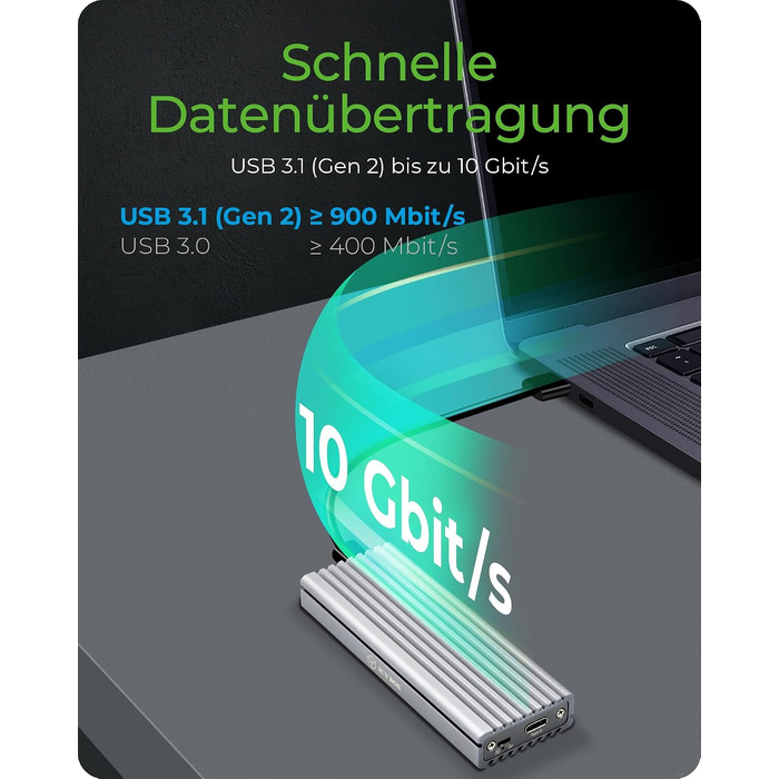 Зовнішній корпус для M.2 PCIe SSD ICY BOX IB-1817M-C31, USB 3.1 Type-C, алюміній, сріблястий