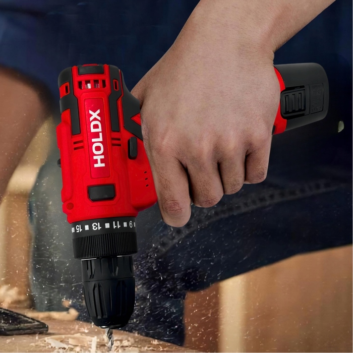 Акумуляторний дриль-викрутка HOLDX 12 В, безщітковий, 30 Нм