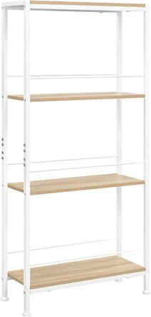 WOLTU 4-Tier Corner Shelf - White Oak & White Finish