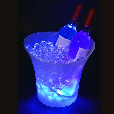 New LED Ice Bucket, Champagne Cooler with LED, 5L LED Ice Bucket, Color Adjustable, Colorful Gradient, Colorful Flash, for Cooling Champagne, Wine, Drinks, Beer, for Party, Bar Club Theme