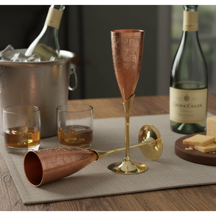 Набір келихів для коньяку та коктейлів StonKraft з мідним покриттям, 2 шт. (мідь, келих для коньяку, келих для коктейлів)