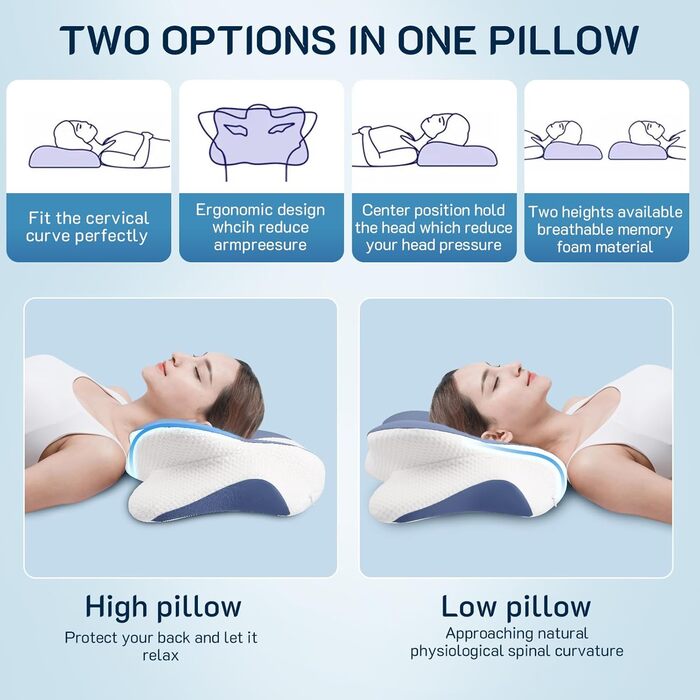 UrbanHomes Orthopedic Pillow, Anti-Snoring Pillow, Neck Support Pillow, Ergonomic Memory Foam Pillow for Side Sleepers, Back Sleepers & Stomach Sleepers neck pillow for men