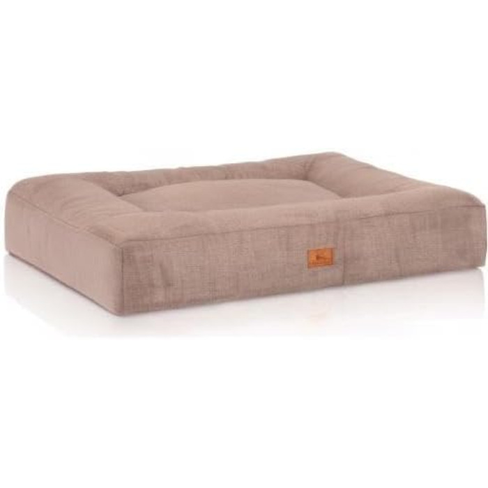 Ортопедичне ліжко для собак Knuffelwuff Sofia з м'якого велюру, 120x100 см, бежеве. Знімний, пральний чохол. Підходить для великих, середніх та маленьких собак. Розміри: 120 x 100 x 17 см